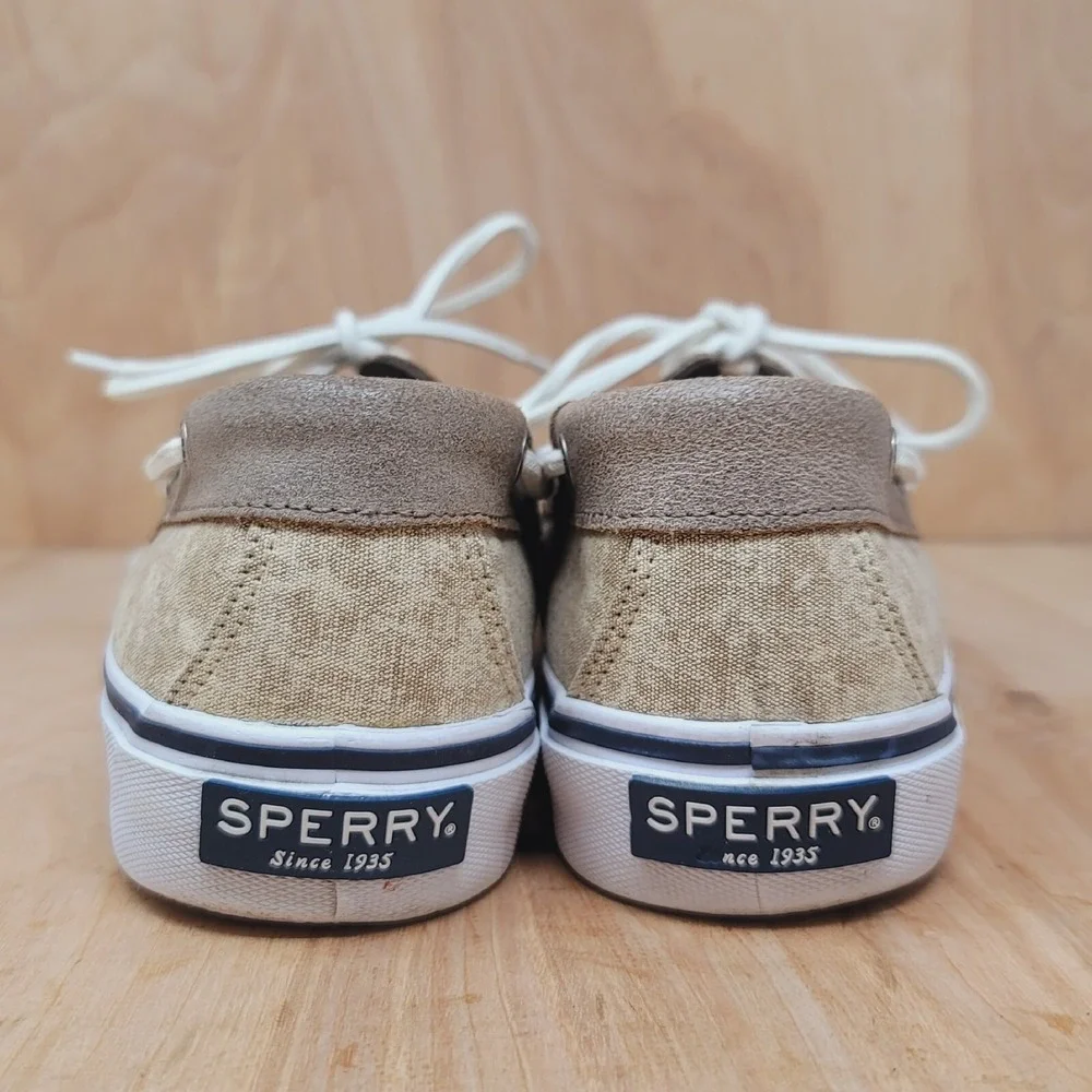Sperry Topsider Boat Shoes Mens 10.5 M Bahama II White Cap Sneakers STS13106